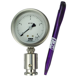 dial pressure gauge / Bourdon tube / for hygienic applications / for pharmaceutical applications