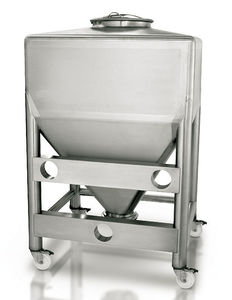 stainless steel IBC container / for pharmaceutical products / for powders and granulates / handling