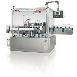 automatic labelling machine / for self-adhesive labels / linear array / side