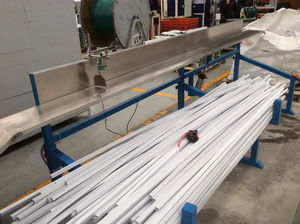 cable duct extrusion line / profile / for PVC / twin-screw