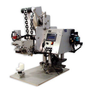 in-line labeler / semi-automatic / top / for flat products