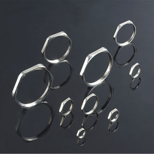 hexagonal locknut / brass / with knife-edged ridges / EMI