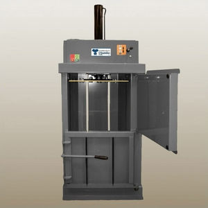 vertical baling press / front-loading / for textiles / for paper