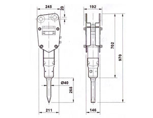 hydraulic breaker / vertical / for cranes
