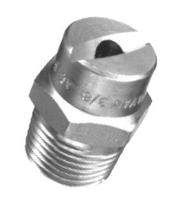 spray nozzle / flat spray / stainless steel / screw-in