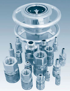 push-to-lock fitting / straight / for compressed air / hydraulic