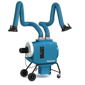 mobile fume extractor / welding / cartridge / with multiple extraction arms
