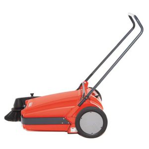 walk-behind sweeper / battery-powered / compact