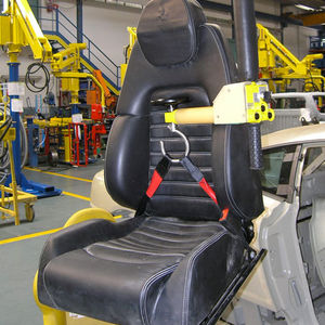 manipulator with hook / overhead trolley / for the automotive industry