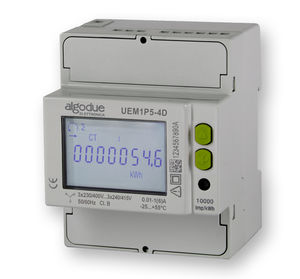 three-phase electric energy meter / DIN rail / 50 Hz / with LCD display