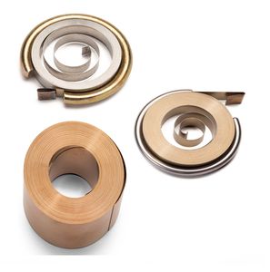 traction spring / coiled / steel / for reels