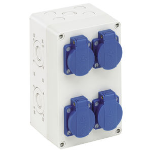 equipped electrical enclosure / polycarbonate / power distribution / with electrical socket