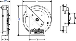 cable reel / grounding / self-retracting / fixed