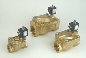 diaphragm valve / solenoid-driven / pneumatically-operated / brass