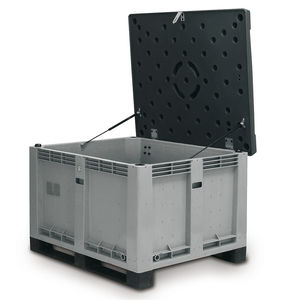 plastic pallet box / storage / stacking / with lid