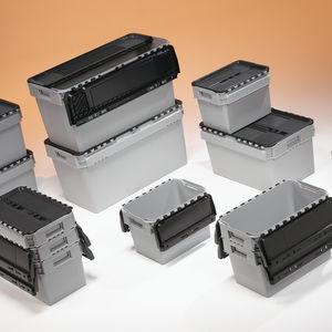 plastic crate / transport / nesting / with lid