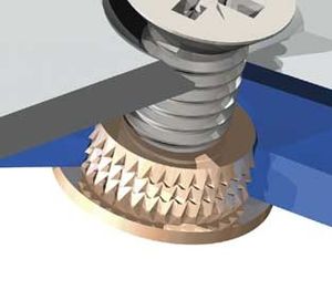 threaded insert / brass / flat / for plastics