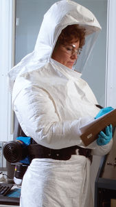 work coveralls / chemical protection / PVC / with breathing apparatus
