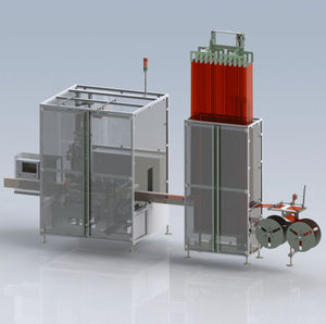 shrink sleeve label applicator / for bottles / continuous-motion