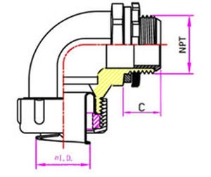 hydraulic connector / pneumatic / DIN / CEM elbow