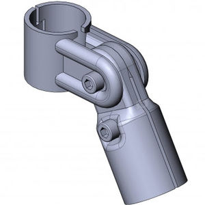 T tube connector / steel / adjustable