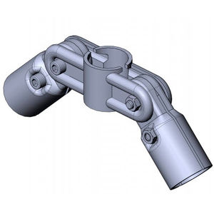 round tube connector / steel / adjustable / swivel bearing