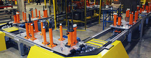 belt conveyor / for assembly / curved