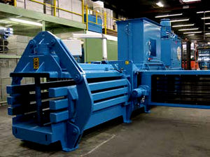 vertical baling press / top-loading / for cardboard boxes / for paper