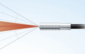 diffuse reflective photoelectric sensor / cylindrical / infrared / fiber optic