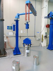 pneumatic manipulator / with gripping tool / for drums / pillar