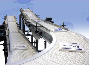 chain conveyor / vertical / curved / modular