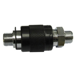 sliding gate valve / for compressed air / male-male / nickel-plated brass