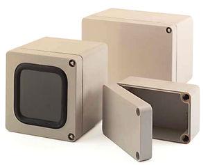 wall-mount enclosure / rectangular / glass fiber-reinforced polyester / with transparent cover