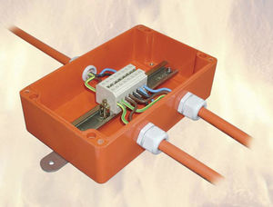 surface mounted junction box / halogen-free / fire-resistant / fiberglass-reinforced polyester