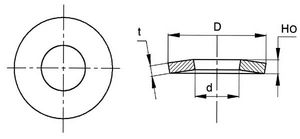 elastic washer / conical / steel
