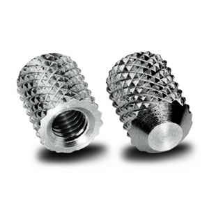threaded insert / knurled / metal / aluminum
