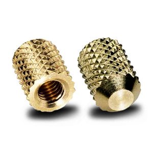 threaded insert / knurled / brass / round