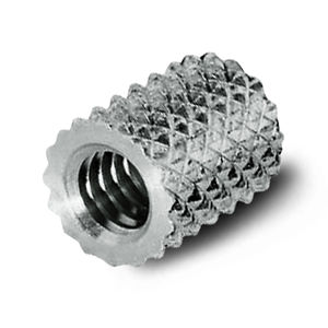 threaded insert / knurled / aluminum / round