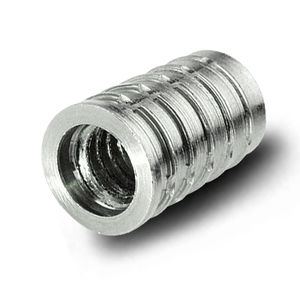 threaded insert / brass / stainless steel / round