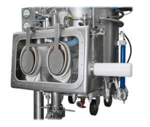 containment glove box / with controllable atmosphere / stainless steel / for emptying drums