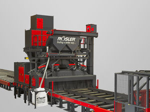 roller shot blasting machine / for profiles / for metal / sheet metal