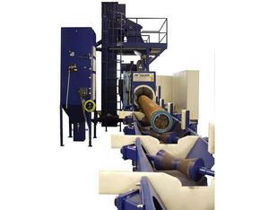 roller shot blasting machine / for tubes / sheet metal / continuous