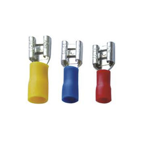 female solderless terminal / compression / nylon-insulated / copper