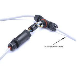 electrical power supply connector / T / screw-locked / 3-pole