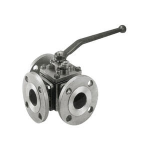 3-way valve / ball / lever / flange