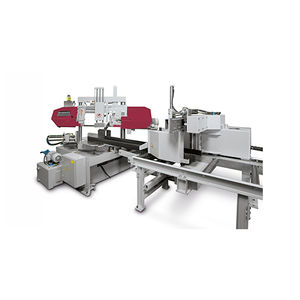 band saw / miter / metal / with roller conveyor