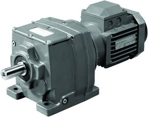 single-phase electric gearmotor / coaxial / helical / compact