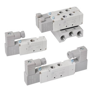 spool pneumatic directional control valve / solenoid-operated / 5/2-way / 5/3-way