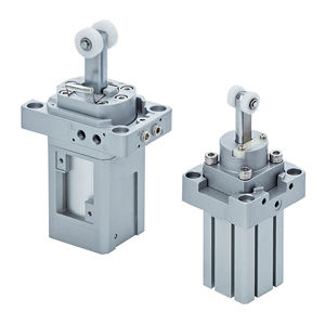 stopper cylinder / pneumatic / double-acting / spring-return
