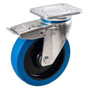swivel caster / base plate / ball bearing / solid